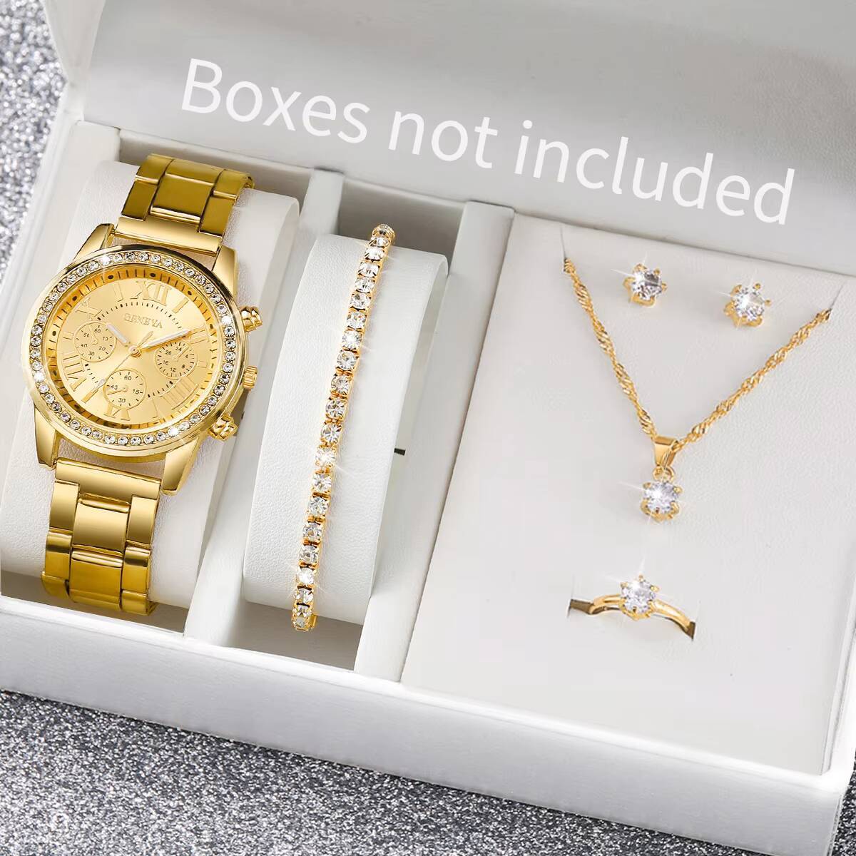 Mystery Jewelry Jar Watches - 6PCS/Set Fashion Rhinestone Women Watches Analog