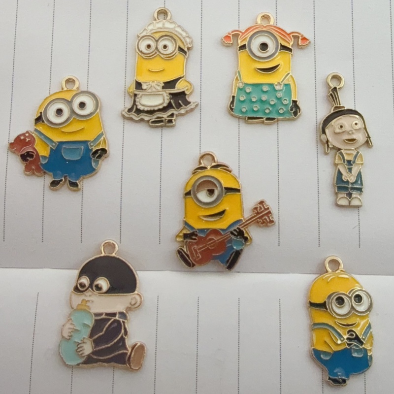Drop Earrings - 10pcs alloy drip oil cartoon pendant,