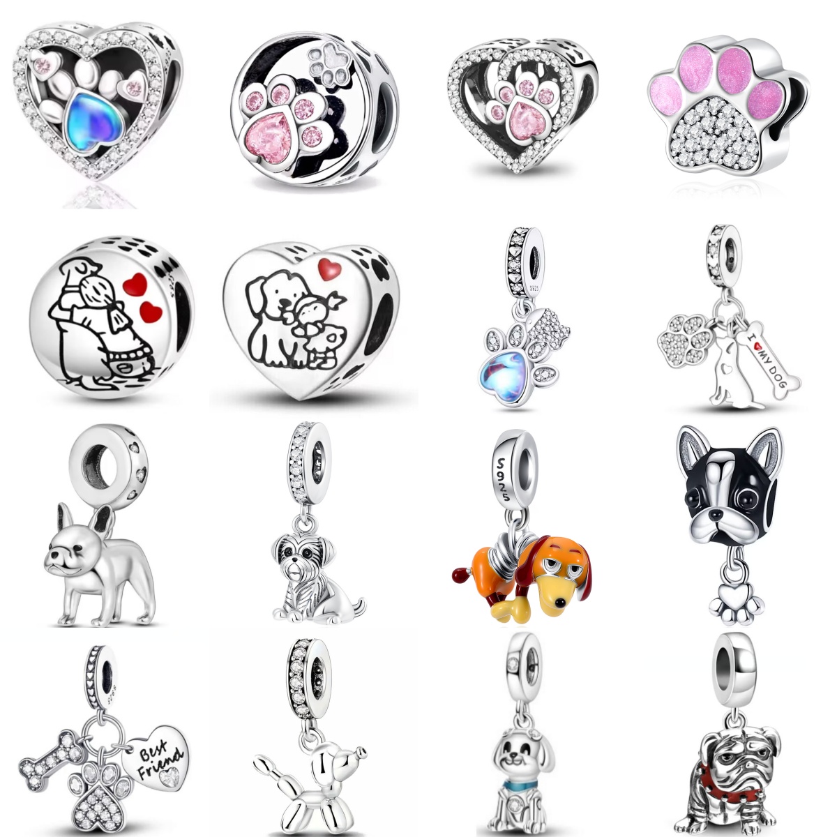 Wolf Jewelry & Watches Tampa Reviews - Shiny Zircon Puppy Wolf Charms Dog