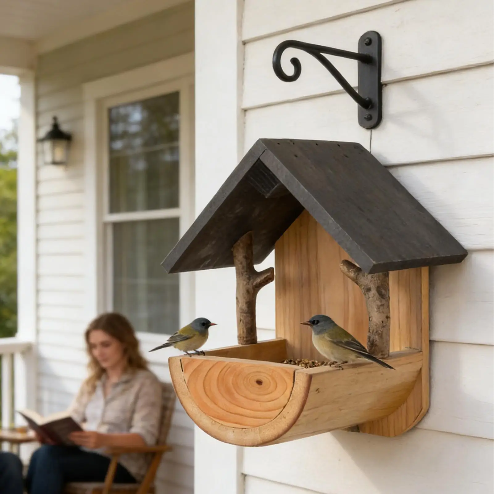 Wall Mount Wooden bird feeder  - Watches & Jewelry Lvmh ulasan dan harga