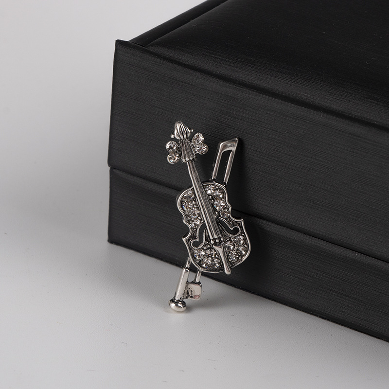 Crystal Violin Brooch Jewelry  - Vintage Brooch Pin ulasan dan harga