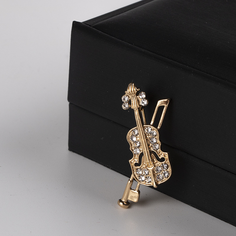 Crystal Violin Brooch Jewelry  - Vintage Brooch Pin ulasan dan harga