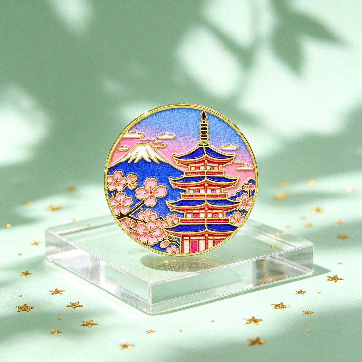 Japanese Cherry Blossom Enamel - Vintage Brooch Pin ulasan dan harga