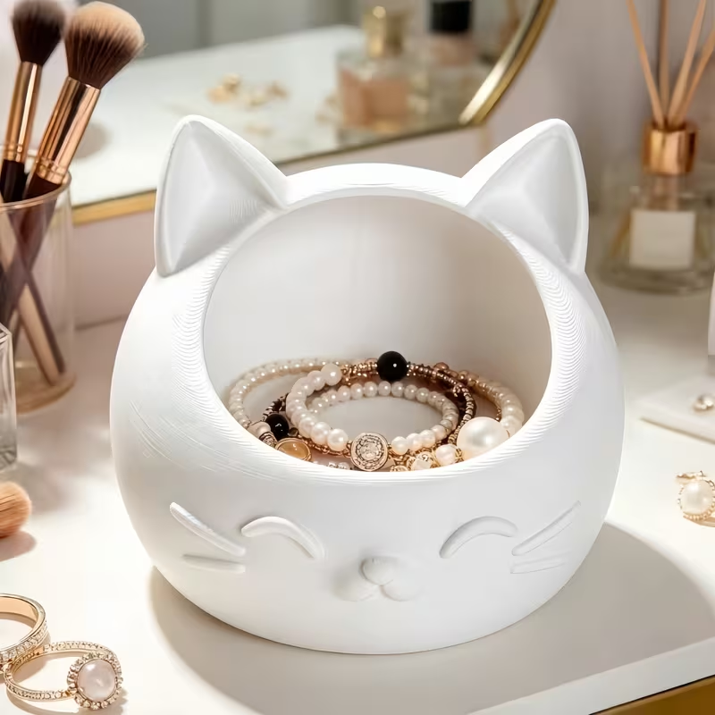 Mini Cartoon Cat-Shaped Storag - Jewelry Like Watches ulasan dan harga
