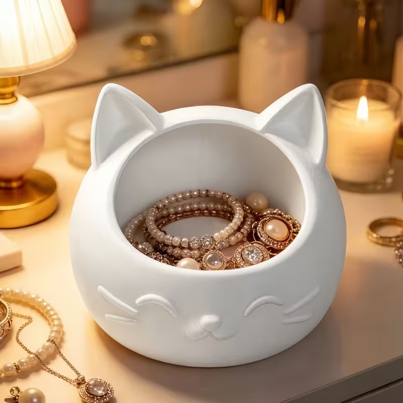 Mini Cartoon Cat-Shaped Storag - Jewelry Like Watches ulasan dan harga