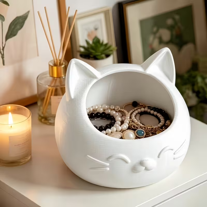 Mini Cartoon Cat-Shaped Storag - Jewelry Like Watches ulasan dan harga