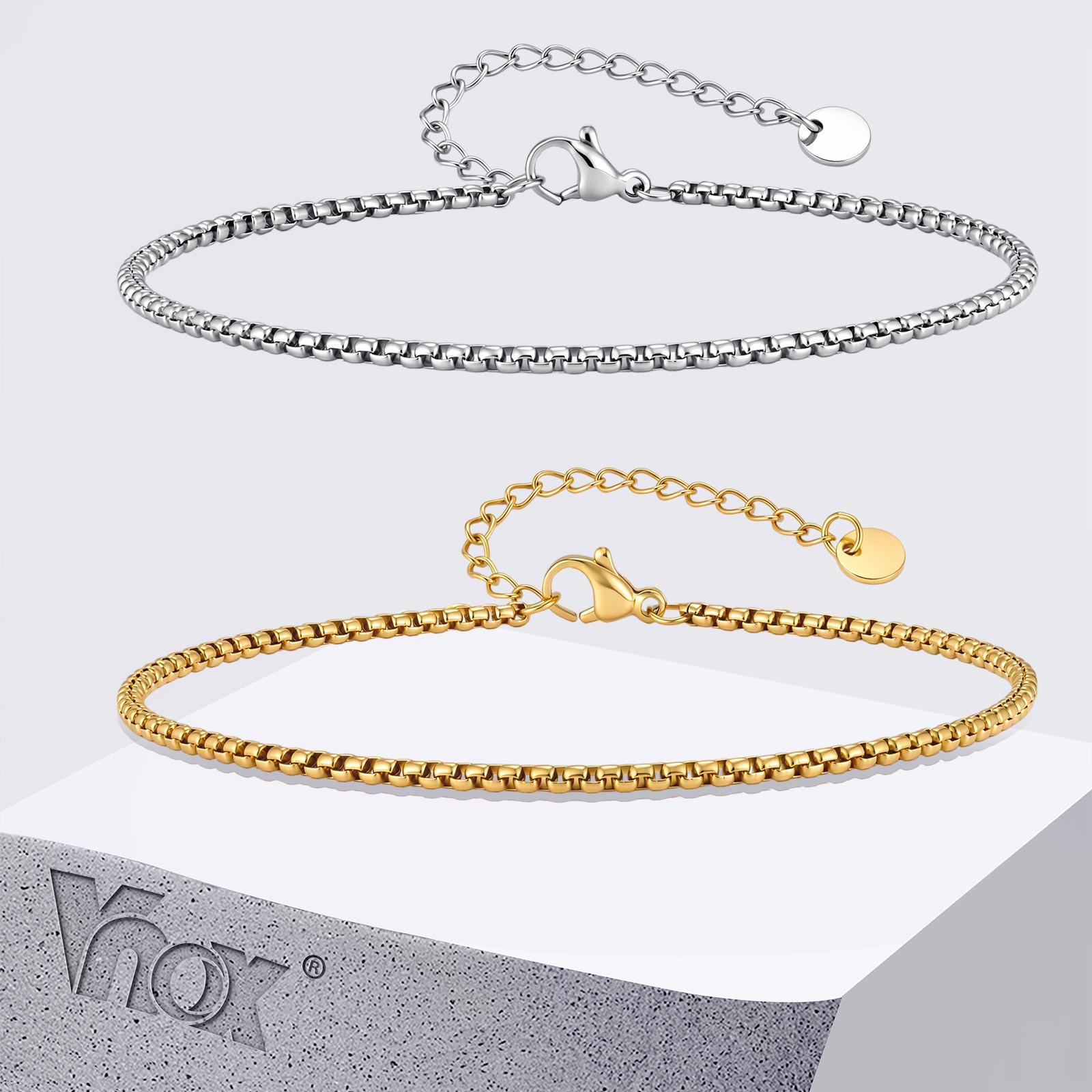 Vnox Stainless Steel Box Chain - Jc Jewelry & Watches Photos ulasan dan harga