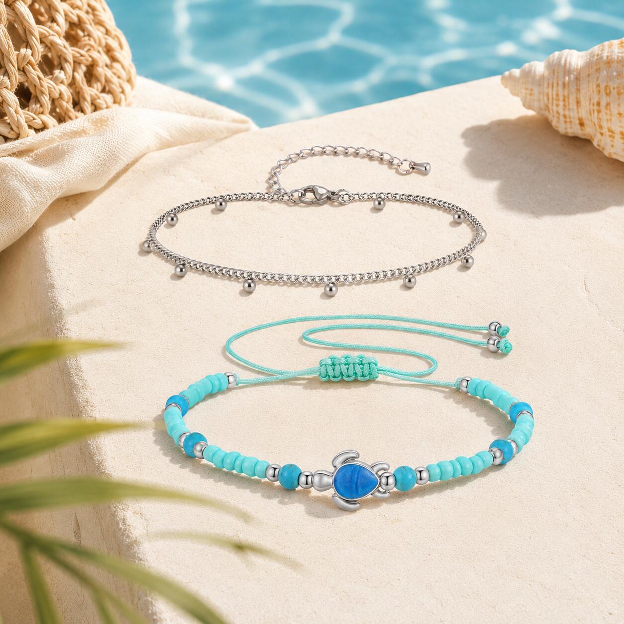 Anklet Set Stainless Steel Lay - Jc Jewelry & Watches Photos ulasan dan harga