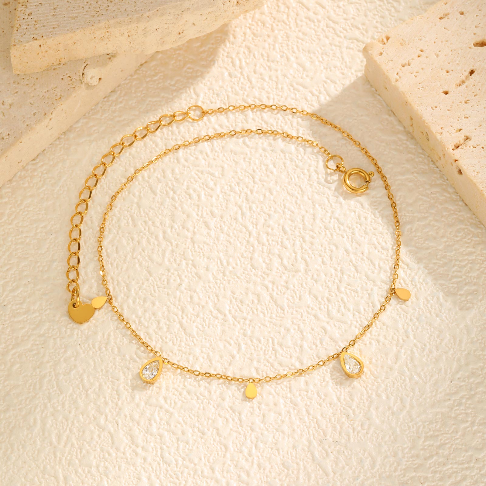 Dainty Water Drop Zircon Ankle - Jc Jewelry & Watches Photos ulasan dan harga