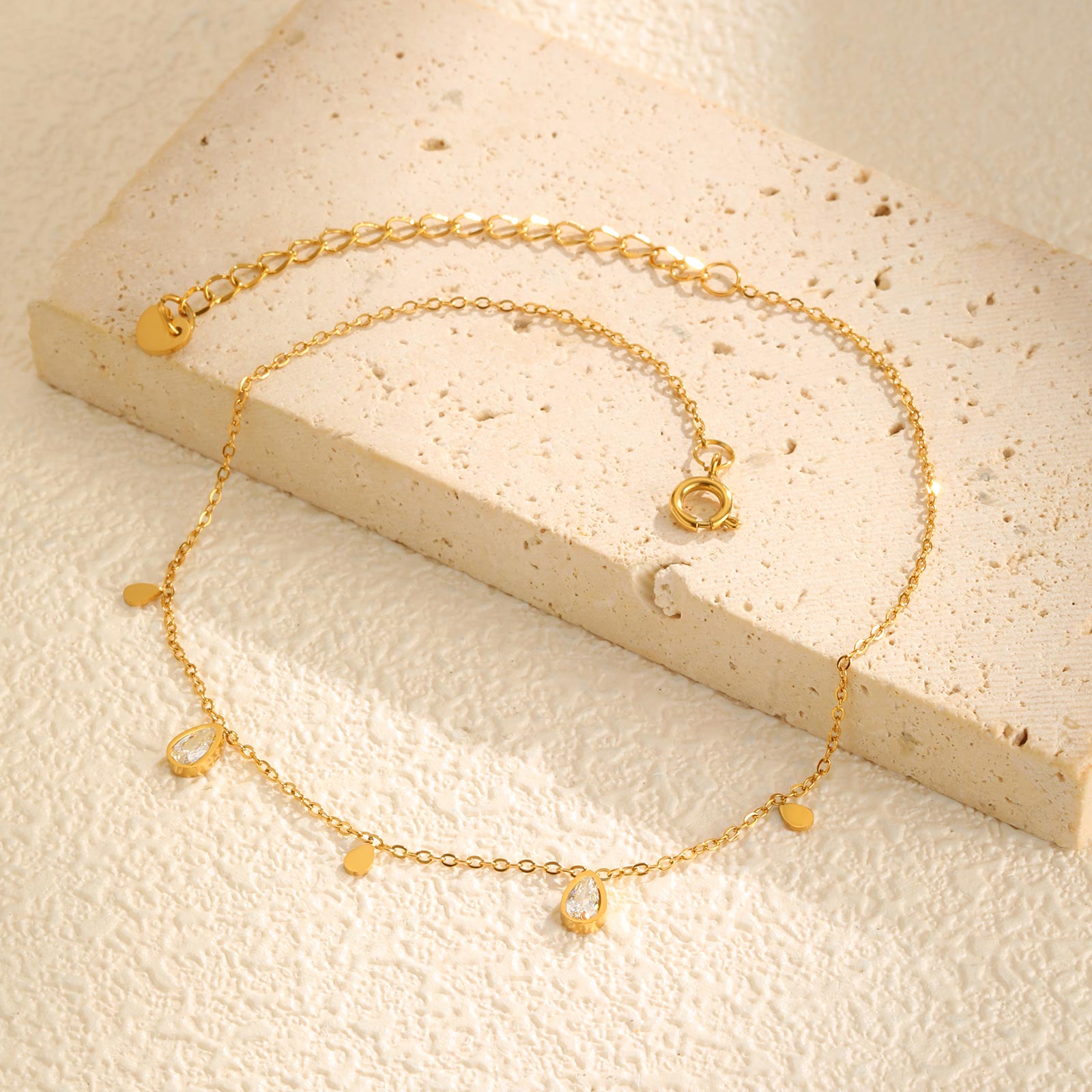 Dainty Water Drop Zircon Ankle - Jc Jewelry & Watches Photos ulasan dan harga