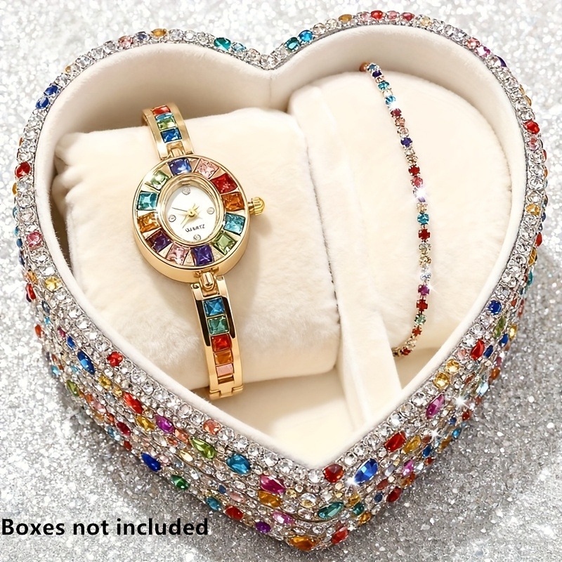 2pcs Elegant Colorful Rhinesto - Mystery Jewelry Jar Watches ulasan dan harga