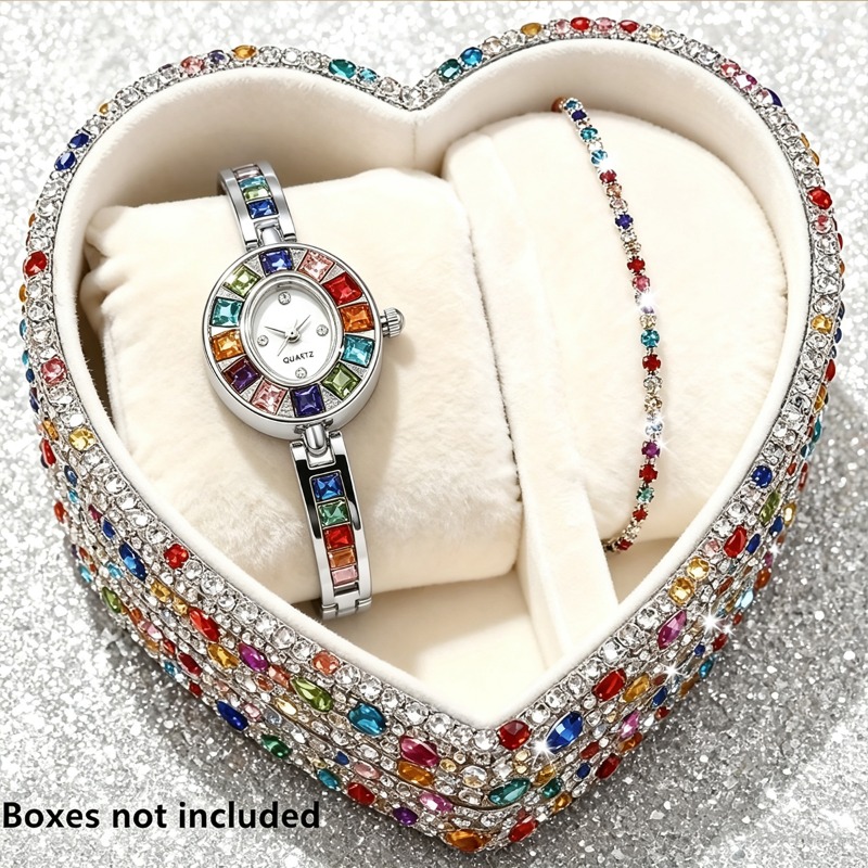 2pcs Elegant Colorful Rhinesto - Mystery Jewelry Jar Watches ulasan dan harga