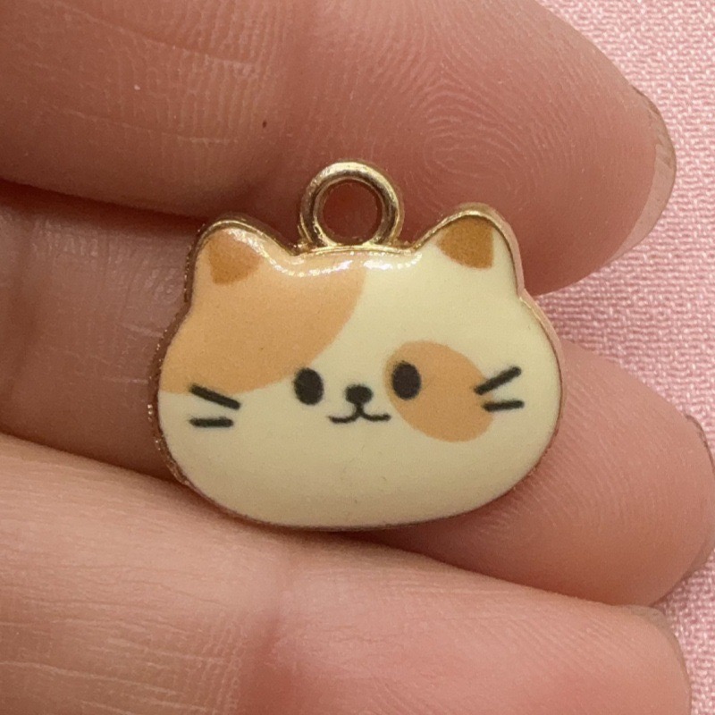 12pcs Printed Cat Head Alloy D - Drop Earrings ulasan dan harga