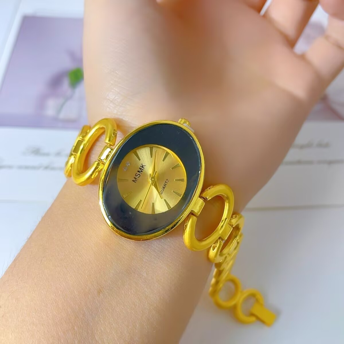 New American 24K Gold Plated W - Jewelry With Watches ulasan dan harga